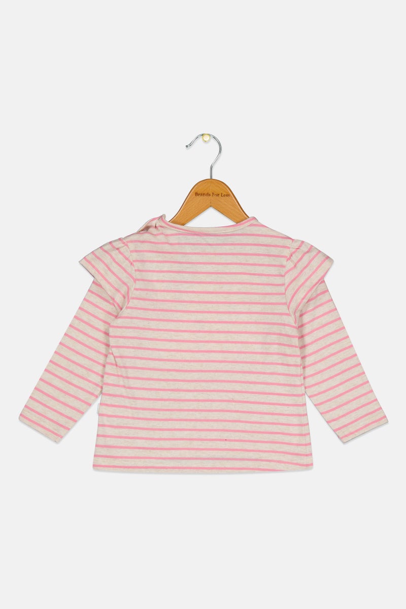 Hamleys Toddlers Girl Round Neck Long Sleeve Stripe Top, Multicolor - Image 3